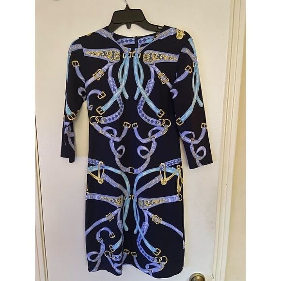 J.MLaughlin Scarf Print Pencil Stretchy Dress Size XS NWOT - Picture 2 of 6